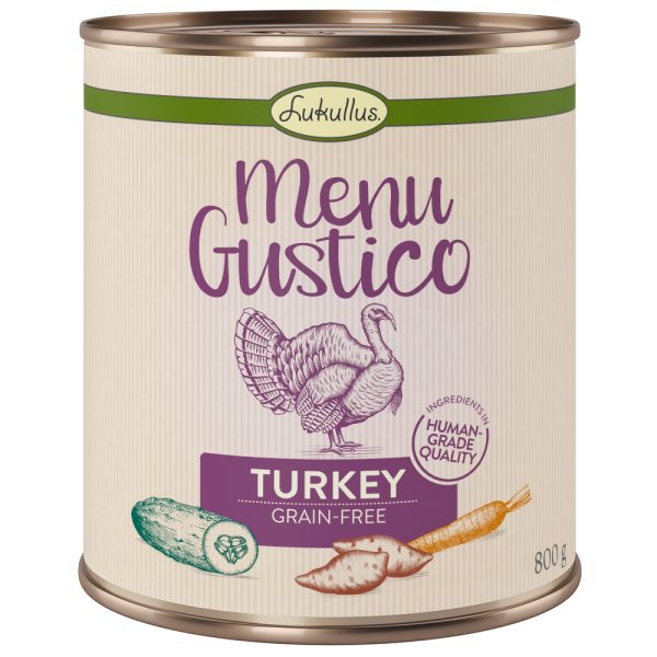 Voordeelpakket Lukullus Menu Gustico 12 x 800 g Hondenvoer - Kalkoen met Zoete Aardappel, Courgette en Wortel