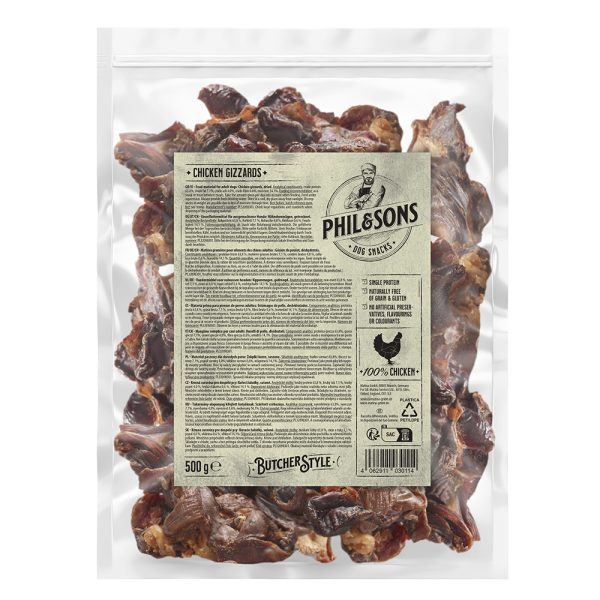 3x500g Kippenmagen Phil & Sons Hondensnacks