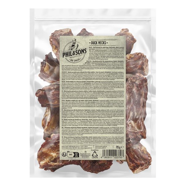 6x70g Eendenhalzen Phil & Sons Hondensnacks