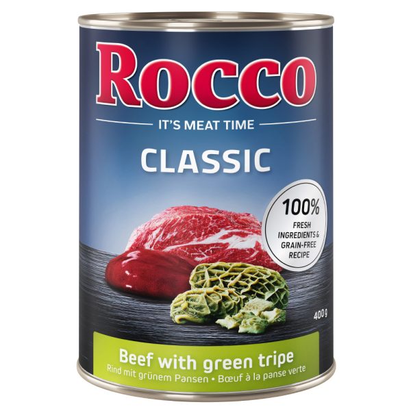 6x400g Rund met Groene Pens Rocco Hondenvoer