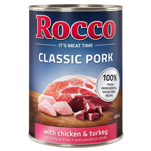 24x400g Kip & Kalkoen Classic Pork Rocco Hondenvoer