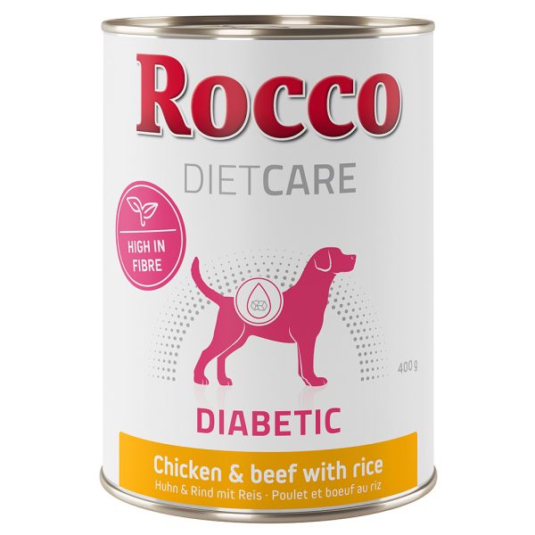 6x400g Diabetic Kip & Rund met Rijst Rocco Diet Care Hondenvoer