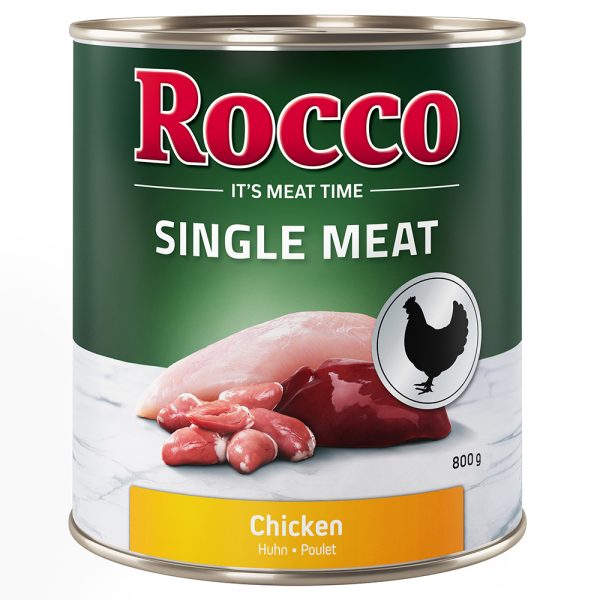 Voordeelpakket Rocco Single Meat 24 x 800 g - Kip