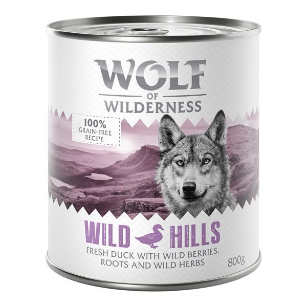 24x800g Wild Hills Eend Wolf of Wilderness Hondenvoer