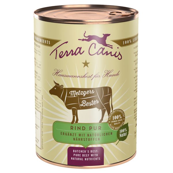 6 x 400 g Terra Canis Butchers Best Pure Beef hondenvoer nat