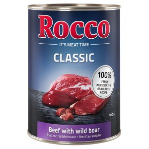 6x400g Rund met Wild Zwijn Rocco Hondenvoer