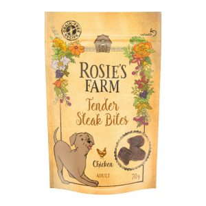 70g ´Mini Steak Bites´ Kip Rosie's Farm Hondensnacks