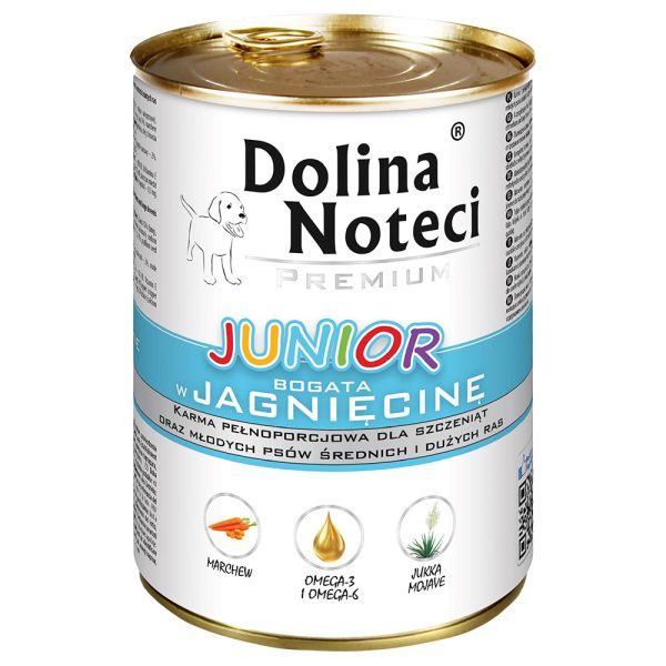 48 x 400 g Dolina Noteci Premium Junior Lam hondenvoer nat