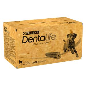 2x 72 stuks voor grote honden Purina Dentalife Tandverzorgingssnacks