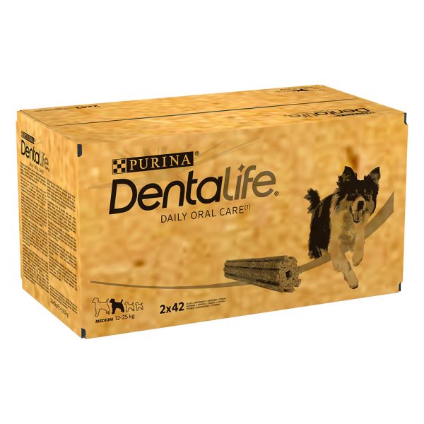 2x84 Sticks voor Middelgrote Honden Purina Dentalife Tandverzorgingssnacks