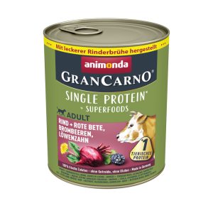 6x800g animonda GranCarno Adult Superfoods Rundvlees + Rode Biet, Bramen, Paardenbloem Honden Natvoer