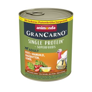 24x800g animonda GranCarno Adult Superfoods Kalkoen + Snijbiet, Rozenbottels, Lijnzaadolie Honden Natvoer