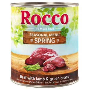 24x800g Lente Menu Lam met Sperziebonen Rocco Natvoer Honden