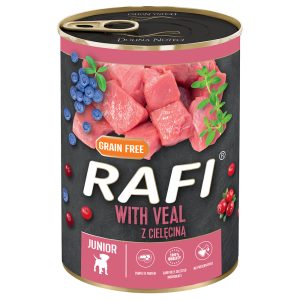 24x400g RAFI Junior Paté met Kalfsvlees, Cranberry en Bosbes hondenvoer nat