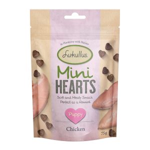 3x75g Lukullus Puppy mini hearts snacks kip graanvrij hondensnacks