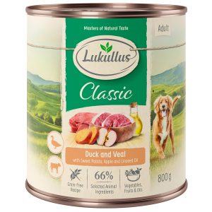 24x800g Variant VIII Adult Eend & Kalfsvlees (graanvrij) Lukullus Hondenvoer