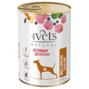 12x 400g 4vets Natural Dog Weight Reduction hondenvoer nat