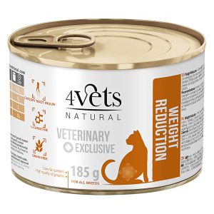 6 x 185 g Natural Weight Reduction 4Vets natvoer voor katten