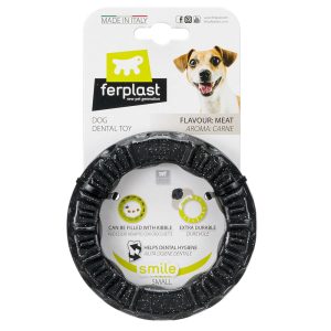 Ferplast Smile Kauwring, zwart S: Ø12x2,4cm Hond