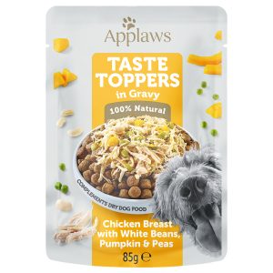 Applaws Taste Toppers in Saus Voordeelpakket 24 x 85 g Hondenvoer - Kip, Erwten, Pompoen & Witte Bonen