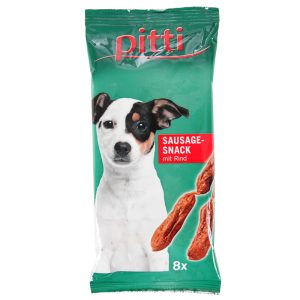 3x8 stuks Sausage Rund (semi-moist) Pitti Hondensnacks