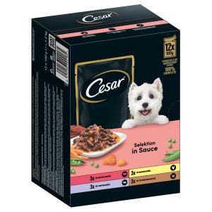12x 100g Cesar Selektion Fleisch und Gemüse in Sauce Hundefutter nass