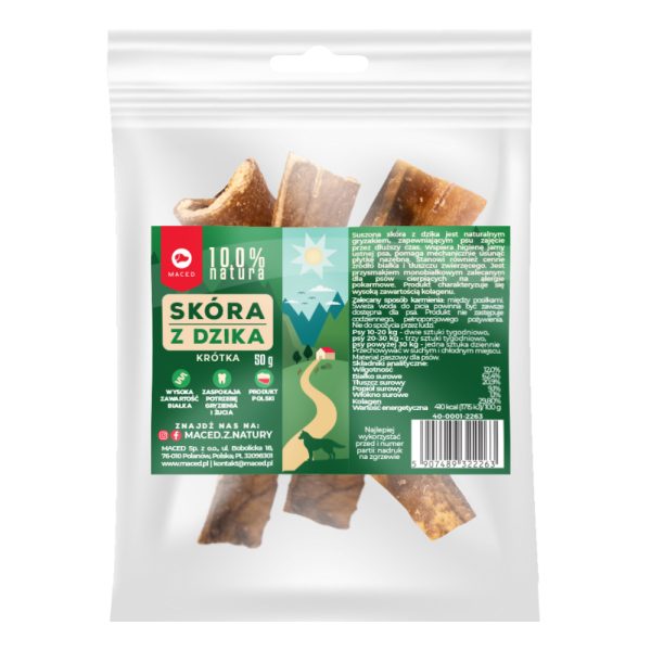 100g Maced Wild Zwijn Huid Hondensnacks
