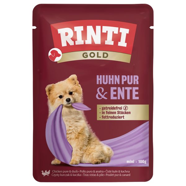 RINTI Gold 10 x 100 g Hondenvoer - Kip Puur & Eend