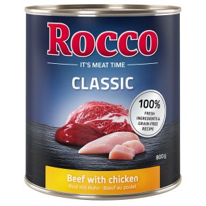 Voordeelpakket Rocco Classic 12 x 800 g Hondenvoer - Rund met Kip