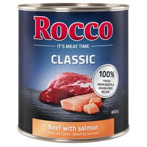 6x800g Rund met zalm Rocco Hondenvoer