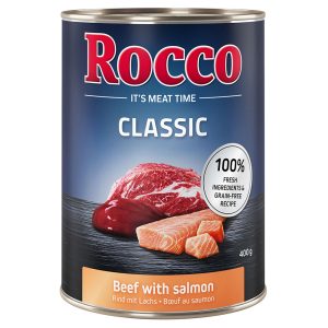 6x400g Rund met Zalm Rocco Hondenvoer