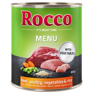 Voordeelpakket Rocco Menu 24 x 800 g - Rund met Gevogelte, Groenten & Rijst