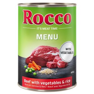 6x400g Menu Rund, Groente & Rijst Rocco Hondenvoer