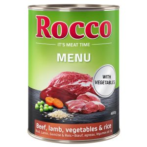 Voordeelpakket Rocco Menu 24 x 400 g - Rund, Lam, Groente & Rijst