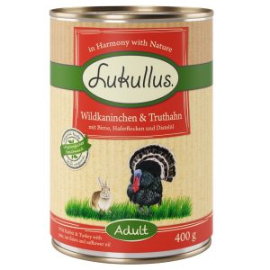 6x400g Wild Konijn & Kalkoen Lukullus Hondenvoer