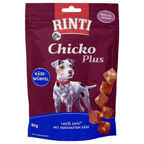 12x80g Chicko Plus Kaas & Eend Blokjes RINTI Hond