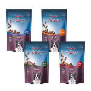 3x100g Rocco Sticks Mini Mixpakket Rund, Gevogelte, Forel, Wild Hondensnacks