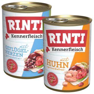 Voordeelpakket Rinti "Kennerfleisch"  24 x 400 g Hondenvoer - Mix Gevogelte (2 Soorten)