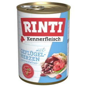 1x400g "Kennerfleisch" Gevogelteharten RINTI Hondenvoer