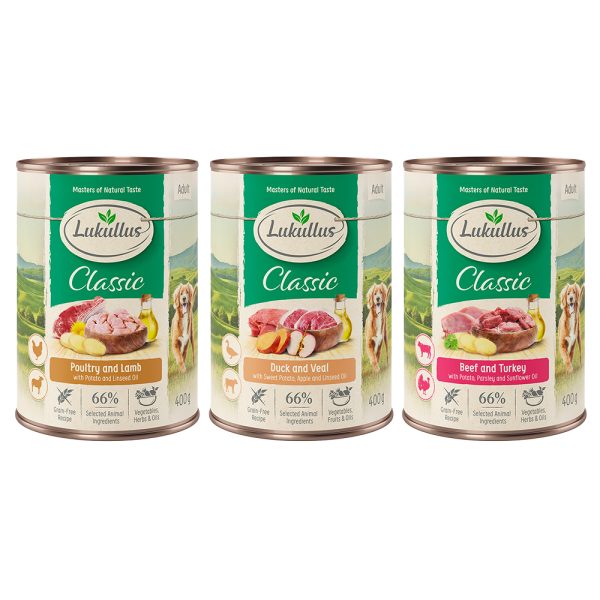 6 x 400 g Lukullus Organic Adult Mix 2 (graanvrij)