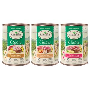 6 x 400g Graanvrij Smaakpakket Adult Lukullus hondenvoer nat