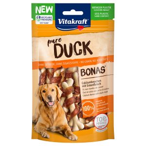 Vitakraft pure DUCK Bonas Calciumbotten met Eend - Voordeelpakket: 3 x 80 g