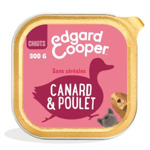 18x300g Edgard & Cooper Puppy graanvrij eend, kip - Hondenvoer