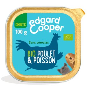 100g Edgard & Cooper Puppy Menu graanvrij bio menu Biologische Kip en Biologische Vis