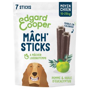 21 Edgard & Cooper Mâch' Sticks appel, eucalyptus voor middelgrote honden (10-25 kg)