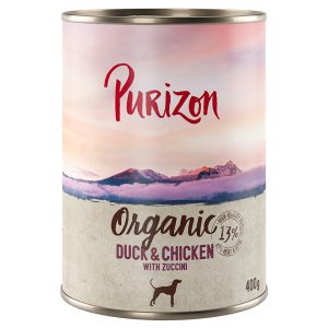 Dubbelpakket Purizon Organic 12 x 400 g - Eend en kip met courgette