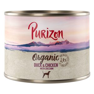 Voordeelpakket Purizon Organic 24 x 200 g - Eend en kip met courgette