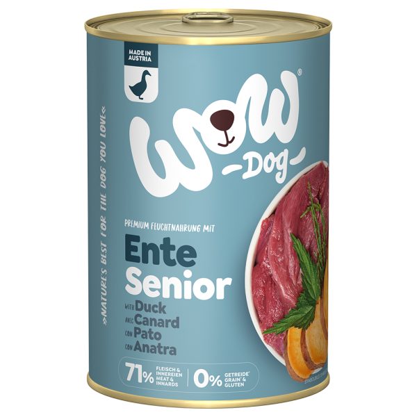 6x 400g WOW Senior Eend Hondevoer nat