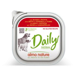 Voordeelverpakking: 18x300g Almo Nature Daily met rundvlees en aardappelen nat hondenvoer