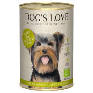 6x 400g Dog's Love Organic Kip Hondenvoer Nat